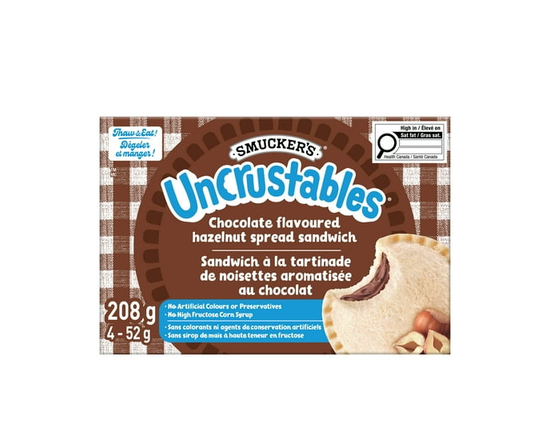 Smucker's Uncrustables Chocolate Flavoured Hazelnut Spread Sandwich, Frozen, 52g - 52g