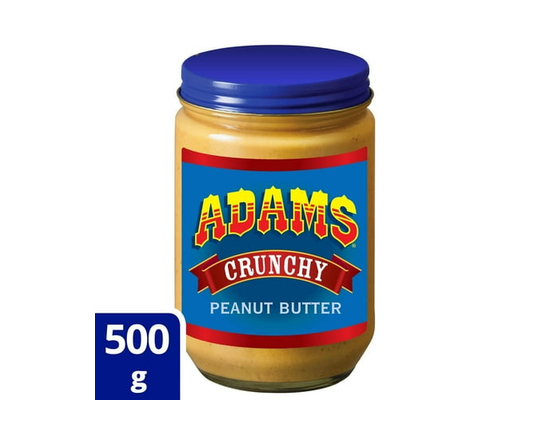 Adams 100% Natural Crunchy Peanut Butter 500g - 500 g