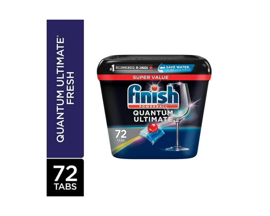 Finish® Quantum Ultimate® Dishwasher Detergent Pods, No pre sinse needed, For Deep clean & sparkling shine, 72 Tablets - 900 g