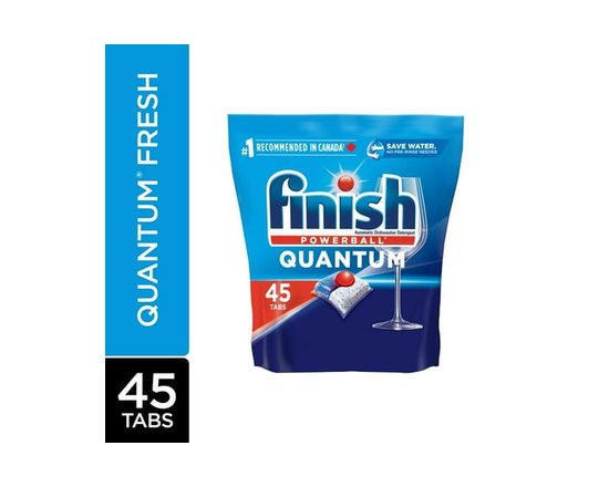 Finish® Quantum® Dishwasher Detergent Pods, No pre sinse needed, For Deep clean & sparkling shine, 45 Tabs - 45 Tablets