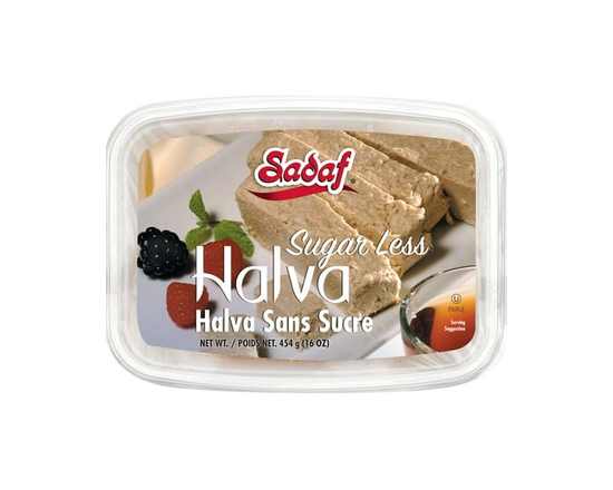 Sadaf Halva Sugar Less, 454g - Regular