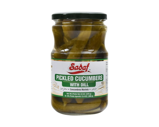 Sadaf Pickled Whole Cucumbers with Dill, 670g - 670 g