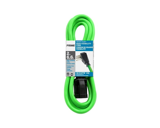 Prime 2m 13-Amp Neon Flex High Vis Extension Cord