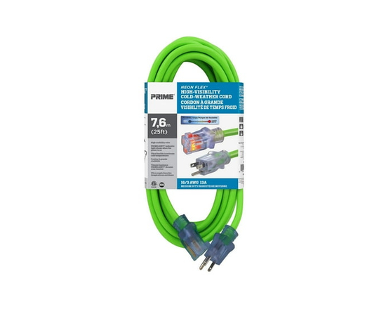 Prime 7.5m Neon High-Visibility Cold-Weather Cord
