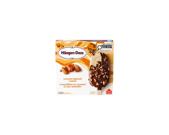 HAAGEN-DAZS Caramel Almond Crunch Ice Cream Bar, Caramel Ice Cream, Milk Chocolate & Almond - 88 ml