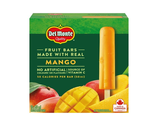 DEL MONTE Mango Frozen Fruit Bars, Made with Real Mango, 50 Cal per Serving - 1 L