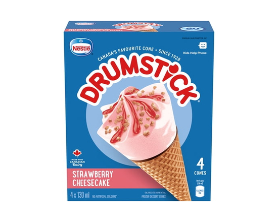 DRUMSTICK Strawberry Cheesecake Cones - 1 L