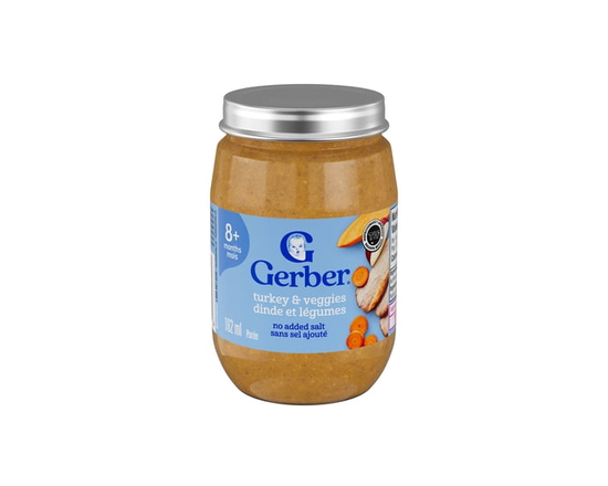 GERBER Mealtime Purée Turkey And Veggies Jar - 162 mL