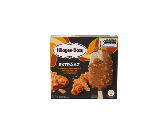 HAAGEN-DAZS EXTRÄAZ Salted Caramel Crunch Ice Cream Bars, Salted Caramel Ice Cream - 72 ml