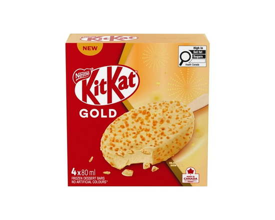 KITKAT Gold, Wafer Flavoured Frozen Dessert Bars, Crunchy White Chocolatey Coating - 320 ml