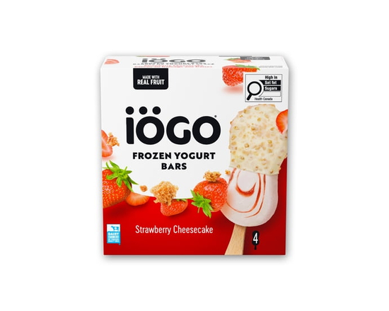 IÖGO Frozen Yogurt Bars, Raspberry Chocolate 1/2 Dipped In Chocolatey Coating - 80 ml