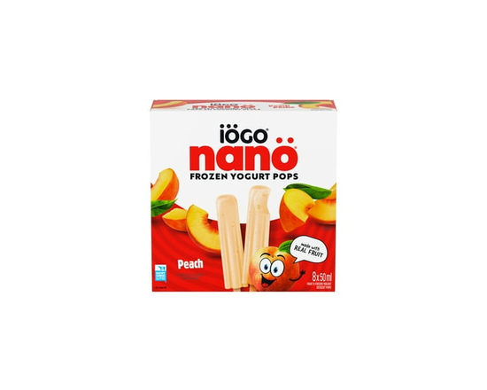 IÖGO Nano Frozen Yogurt Pops, Peach, Real Fruit & Dairy, 50 Calories Per Pop - 50 ml