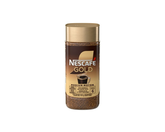 NESCAFE Café torréfié et moulu instantané de qualité supérieure GOLD, ajoutez simplement de l’eau chaude - 100 g