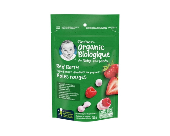 GERBER Fondants Au Yogourt Biologique Baies Rouges - 28 g