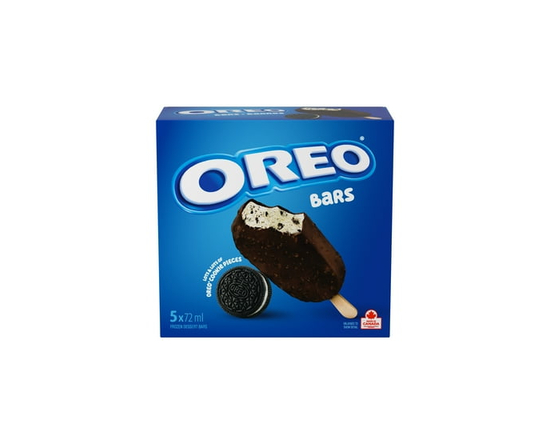 CHRISTIE OREO Bars, Vanilla Frozen Dessert with OREO Cookie Chunks and a Chocolatey Coating - 360 ml