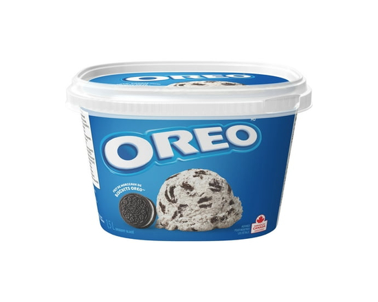 CHRISTIE OREO dessert glacé, dessert glacé à la vanille mélangé avec morceaux d’OREO - 2 L