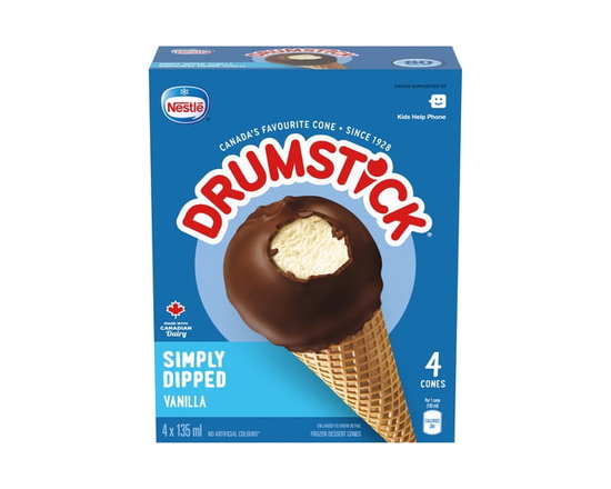 DRUMSTICK Simply Dipped Vanilla Cones - 1 L