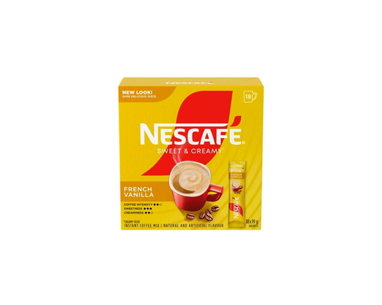 NESCAFE Sweet & Creamy French Vanilla Instant Coffee Mix, Includes Coffee, Whitener & Sugar - 19 g