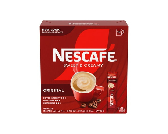NESCAFE Mélange à café instantané Crémeux et sucré, contient café, colorant et sucre - 19 g