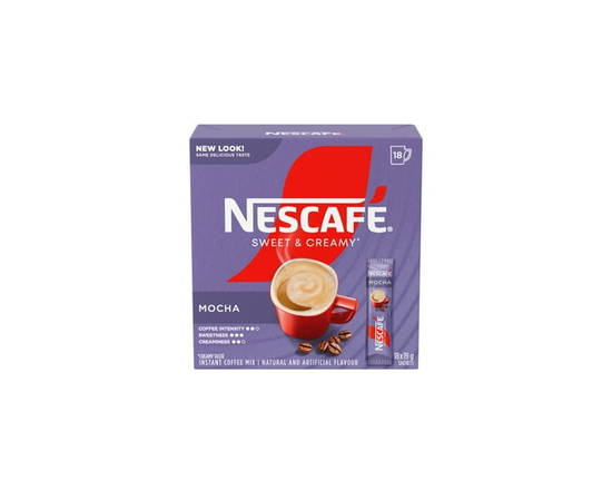 NESCAFE Sweet & Creamy Mocha Instant Coffee Mix, Includes Coffee, Whitener & Sugar - 19 g
