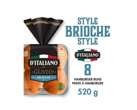 D'Italiano with Gusto!™ Brioche Style hamburger buns