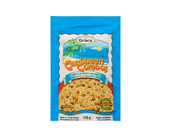 Grace Kennedy Caribbean Combos Rice & Blackeye Peas Mix, 175g Bag - 175 g