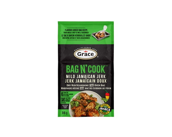 Grace Bag n' Cook Dry Rub Seasoning with Oven Bag Mild Jamaican Jerk 35 g - 35