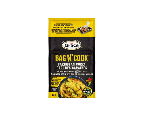 Grace Bag n' Cook Dry Rub Seasoning with Oven Bag Caribbean Curry Medium 35 g - 35