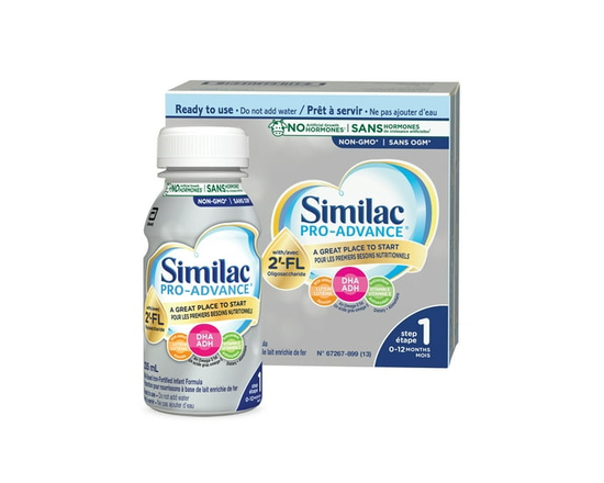 Similac Pro-Advance Step 1, Baby Formula, Infant Formula, Our Closest Formula to Breast Milk with 2’-FL, Easy To Digest, 0+ Months, Ready to Feed 16x2