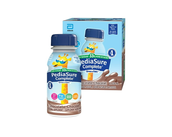 PediaSure Complete® Reduced Sugar, Nutritional Supplement, 4x235mL, Chocolate Bottles - 16 fl oz