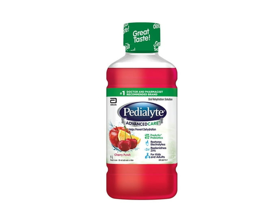 Pedialyte® AdvancedCareTM, Electrolyte Oral Rehydration Solution, Cherry Punch, 1L Bottle - 1 L
