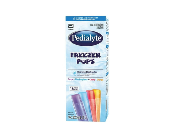Pedialyte Electrolyte Popsicles - Variety Pack for Adults & Kids - 16 x 62.5 mL - SINGLE