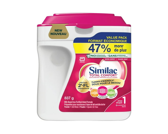 Similac Total Comfort, Préparation Pour Nourrissons, Doux Pour Le Bedon, Facile À Digérer, Maintenant Avec 2’-FL, 0+ Mois, Poudre, 837 g - 837 g