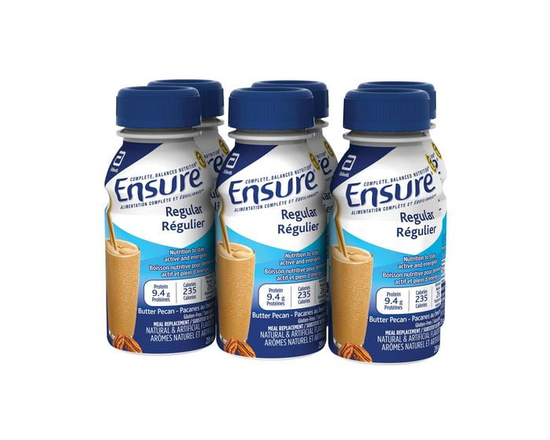 Ensure Regular, Nutritional Supplement Shake, Nutrition To Stay Active And Energetic, Butter Pecan, 6 x 235-mL Bottles