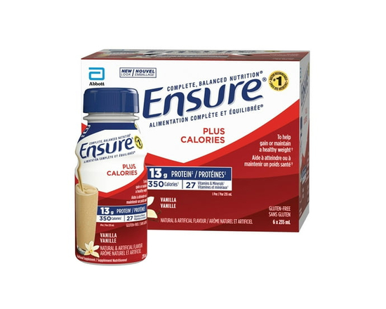 Ensure Plus Calories, Supplément Nutritionnel, Pour Aider À Atteindre Ou À Maintenir Un Poids Santé, Vanille, 6 Bouteilles De 235 mL - 235 ml