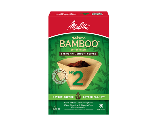Melitta All Natural Bamboo Coffee Filters No 2 - 80 Ct - As shown in the picture