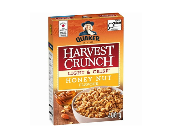 Quaker Harvest Crunch Light & Crisp Honey & Nut Flavour Granola Cereal - 400 g