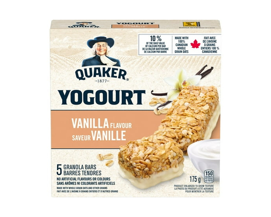 Quaker Yogourt Vanilla Granola Bars 5 Bars - 175 g