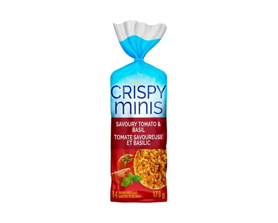 Quaker Crispy Minis Savoury Tomato & Basil Flavour Large Brown Rice Cakes - 173g