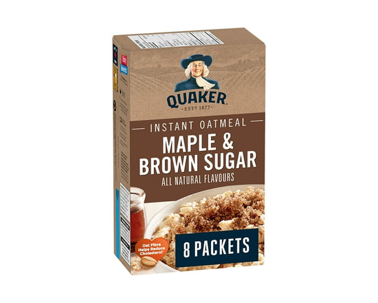 Quaker Maple & Brown Sugar Flavour Instant Oatmeal - 344g