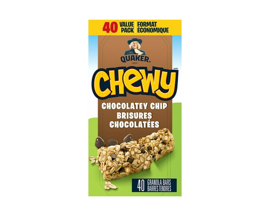 Quaker Chewy Chocolate Chips Granola Bars Variety Pack, 40 Granola bars - Value Pack