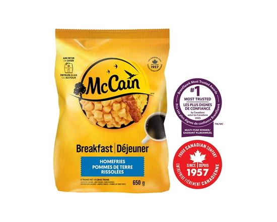 Pommes de terre rissolées McCainᴹᴰ, Fabriqué au Canada à partir d'ingrédients canadiens et importés - 650g