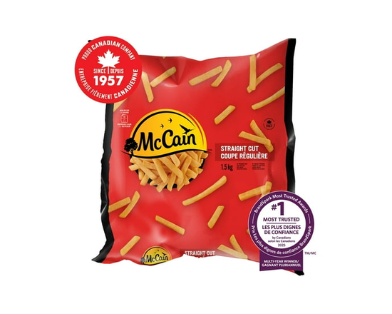 McCain® Frites Coupe Régulière, Fabriquées au Canada à Partir d'Ingrédients Canadiens et Importés - 1.5kg