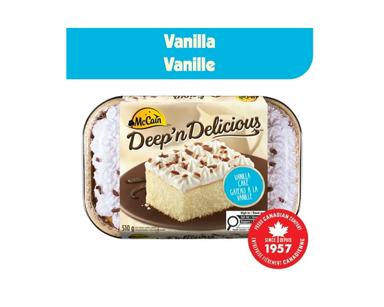 McCain® Deep'n Delicious® Vanilla Cake, Made in Canada from domestic and imported ingredients - 510g
