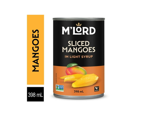 M'Lord Sliced Mangoes in Light Syrup, 398ml - 398ml