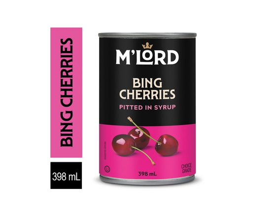 M’Lord Bing Cherries in Syrup, Pitted, 398 mL - 398 mL
