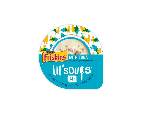 Purina Friskies Lil' Soups Tuna in a Velvety Chicken Broth, Cat Treats 34g - 34 g