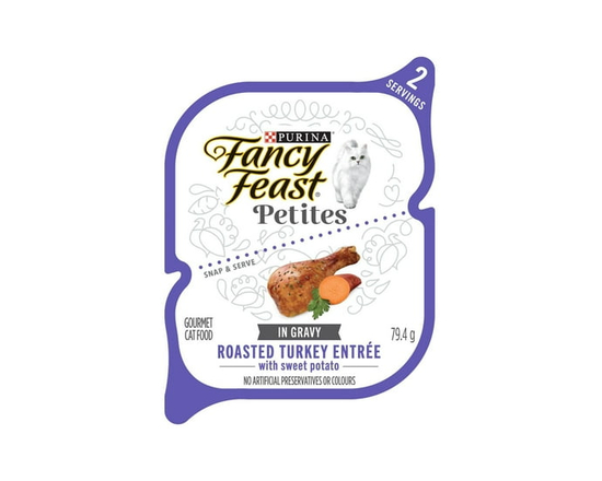 Fancy Feast Petites Roasted Turkey Entrée with Sweet Potato in Gravy, Wet Cat Food 79.4g - 79.4 g