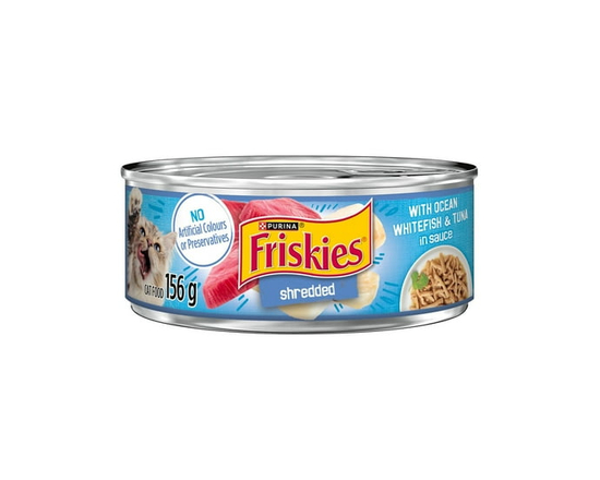 Friskies Shredded Ocean Whitefish & Tuna, Wet Cat Food 156g - 156 g