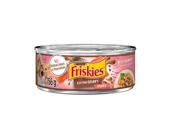 Friskies Extra Gravy Chunky Salmon, Wet Cat Food 156g - 156 g